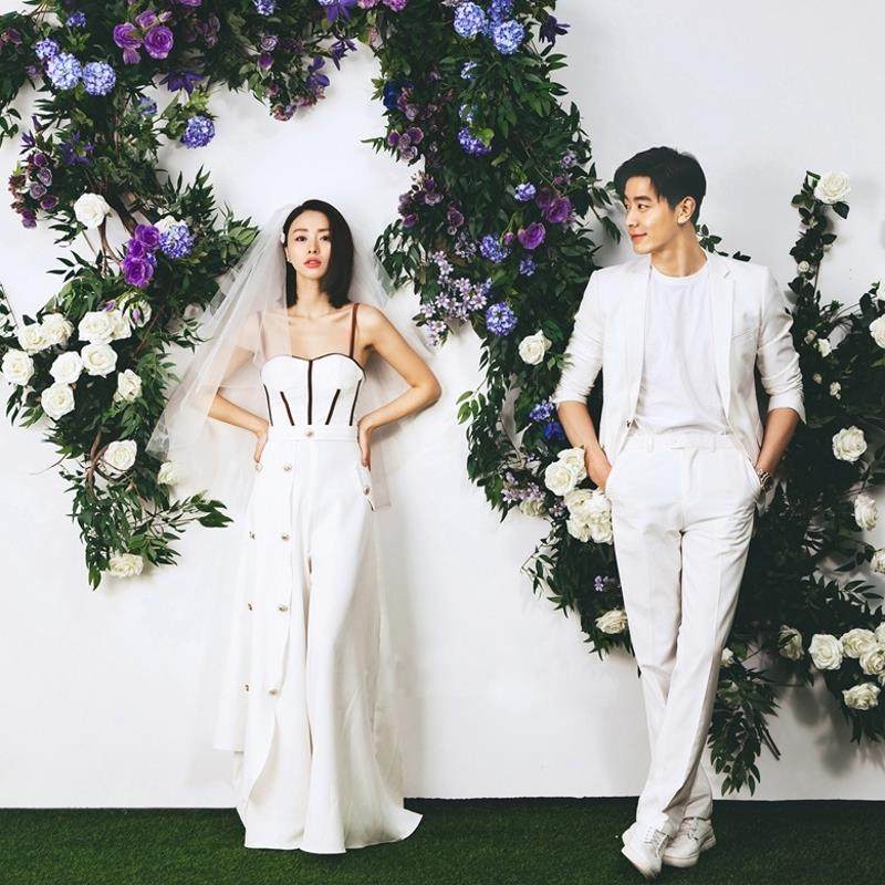 新款影楼摄影情侣婚纱照主题服装时尚个性小清新写真拍照礼服套装