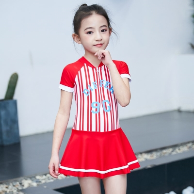 5到6至7女童8连体式裙公主小女孩子穿的游泳衣9儿童10泳装11岁.