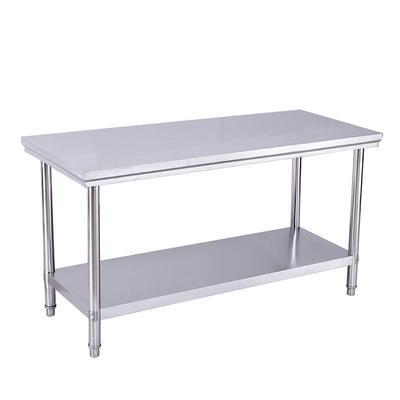 三层餐饮店简约台面长方形加厚桌焊接不锈钢1.5m切菜桌子厨房小