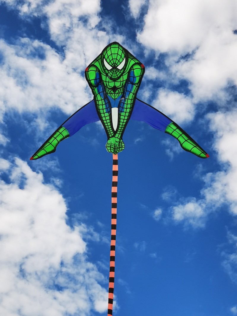 卡通蜘蛛侠微风2021飞风筝新款好长尾儿童飞现代三角新款易风筝