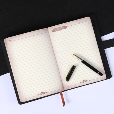 黑白密码本少女日记本带锁小清新带笔记事本复古笔记本子加厚学生