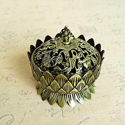 法器合金莲花莲花式香炉香炉合金具藏塔八吉祥佛堂莲花双层供