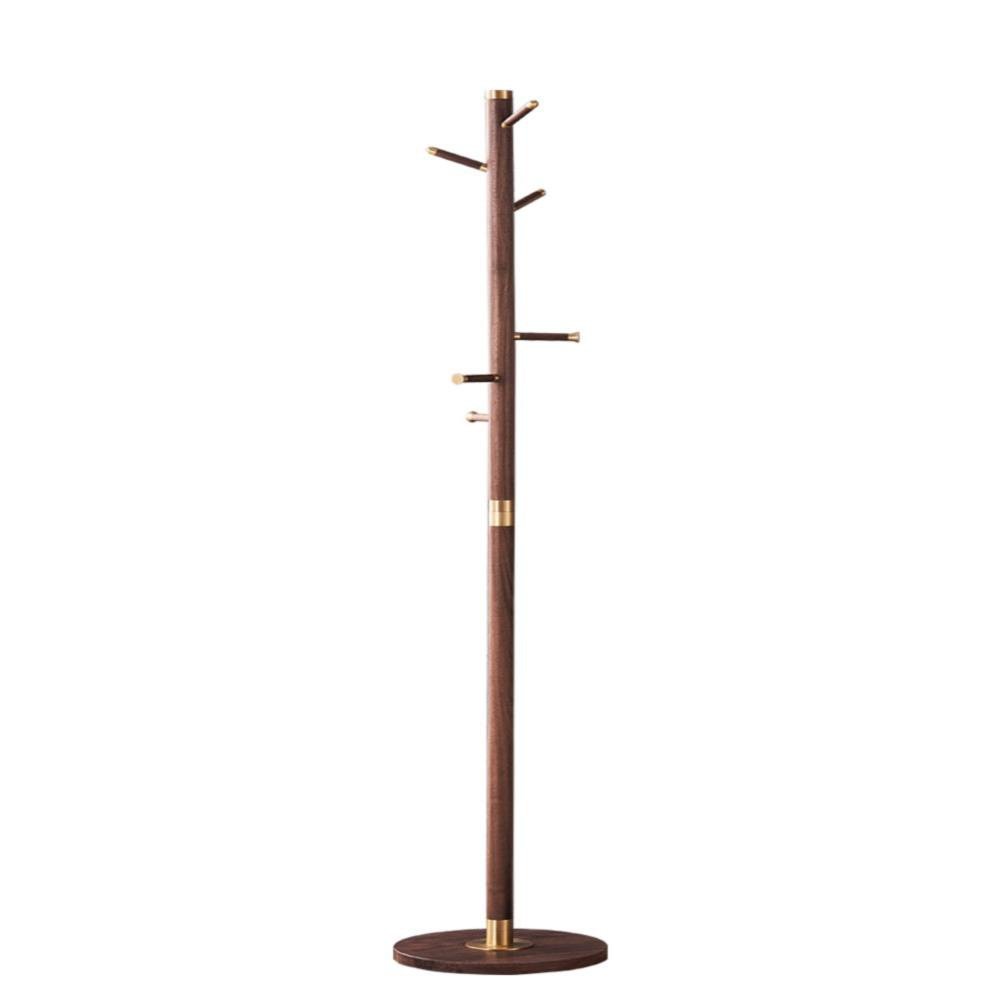 新中式黑胡桃衣帽架黄铜实木落地挂衣架卧室轻奢玄关家用创意客厅