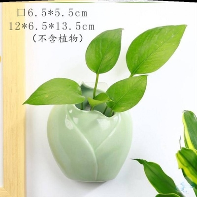 式客厅墙上植物壁挂物架式壁半圆形挂复古挂壁挂创意花盆置陶瓷式