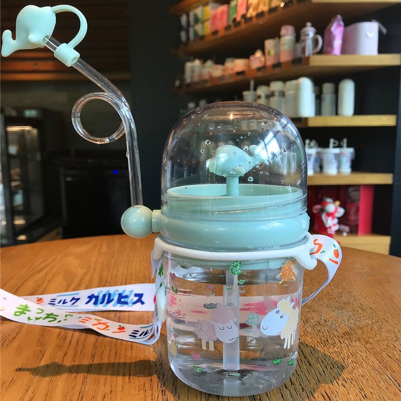 网式杯喷泉女生可爱吸管红喷水喷泉会吸水的水杯子鲸鱼肺活量宝宝