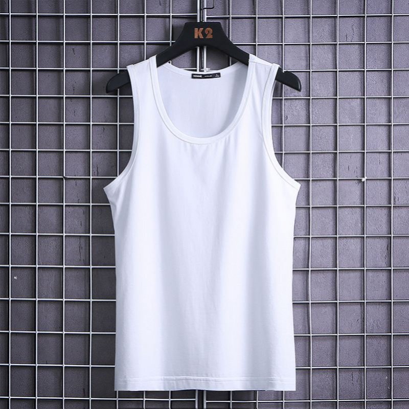冰丝莫代尔棉背心男士夏季二股两根筋坎肩运动夸带工字无袖不变形