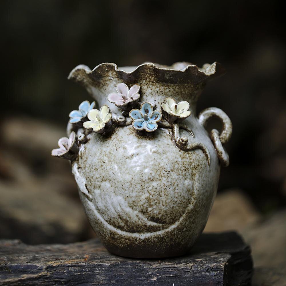 新品设计新中式摆件花器手工陶瓷工艺品多肉水培文创花店花瓶