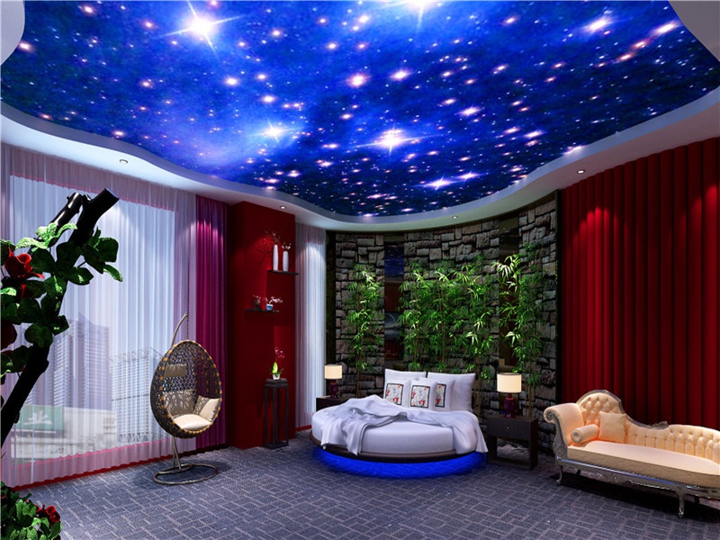 卧室 个性_yy男女3d主播直播背景布砖个性简约大气卧室室内蓝房间立体