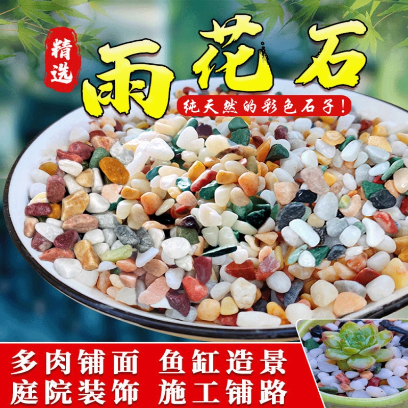 天然小彩石鱼缸专用铺底砂多肉盆栽铺