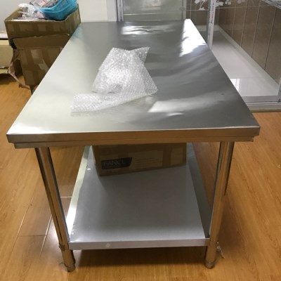 不锈钢案子厨房工作台1.2米置物架z平面揉面面板桌子餐厅饭店家用