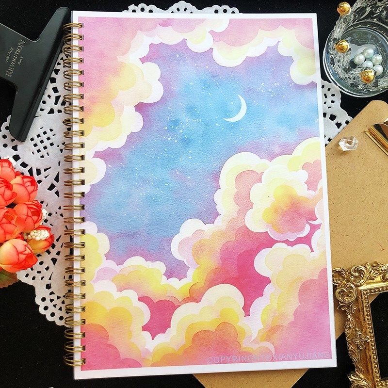 封面图鉴离型室本线圈本v云朵纸胶带双面本咸鱼酱工作纸现货