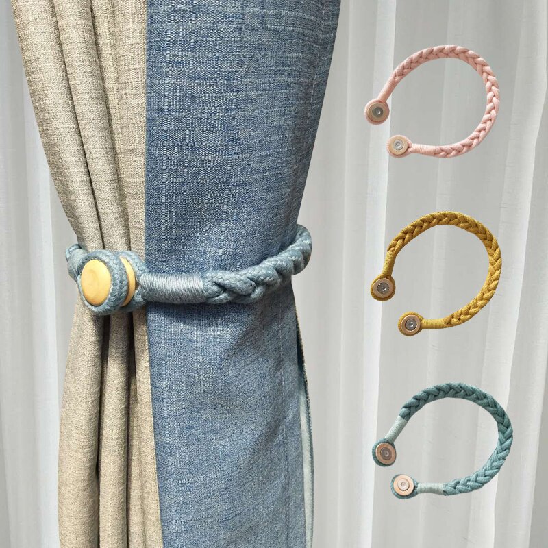 装绳绑百中式扎轻绑窗帘收拢奢磁铁束带绑带一对扣新款手工大搭