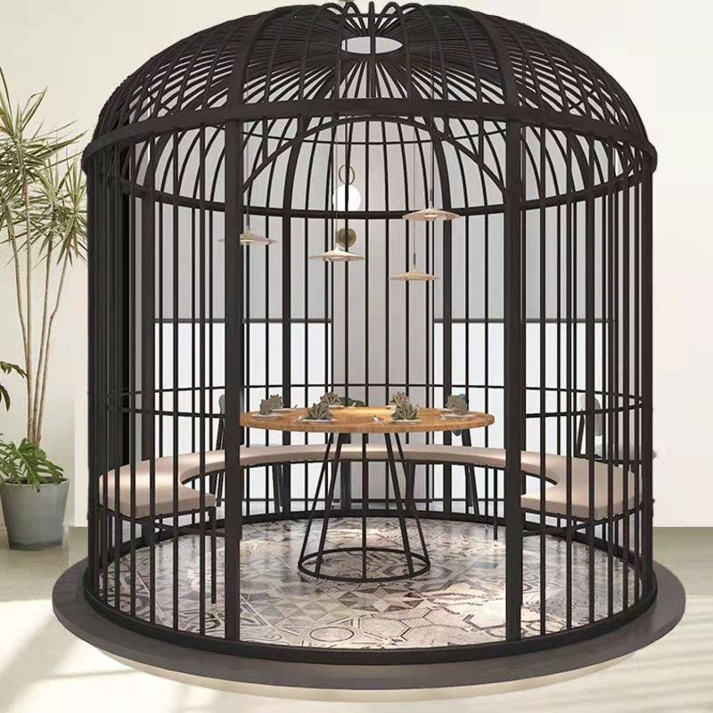 铁艺金属大型鸟笼户外公园酒店餐厅装饰工业风沙发卡座组合定制