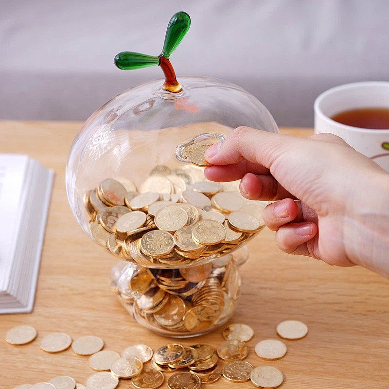 秋季新款cs透明玻璃存钱罐只进不出卡通可爱零钱创意生日情人节