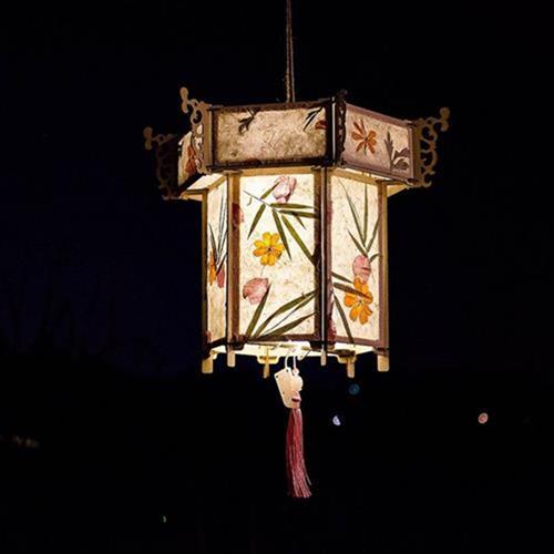 花草纱灯材d料包汉服材料花草中秋节包手◆定制◆提花灯古风手.