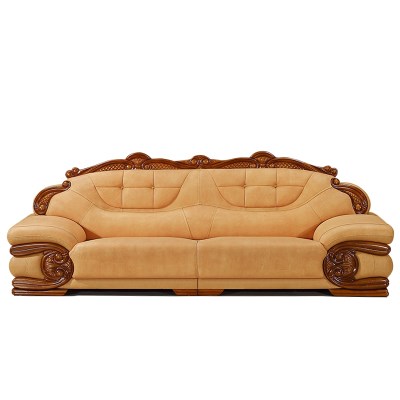 真皮沙发头层牛皮客厅组合实木三人位欧式贵妃厚皮艺大小户型到家