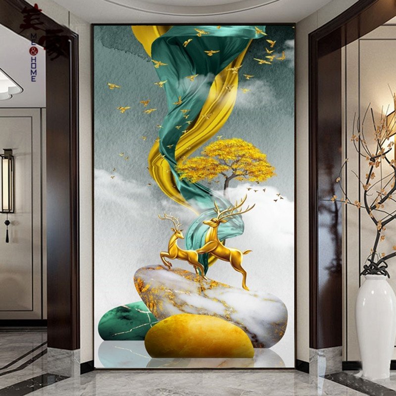 玄关壁纸画竖版进门墙过道走廊玄幻背景墙布现代简约壁画壁布优惠券