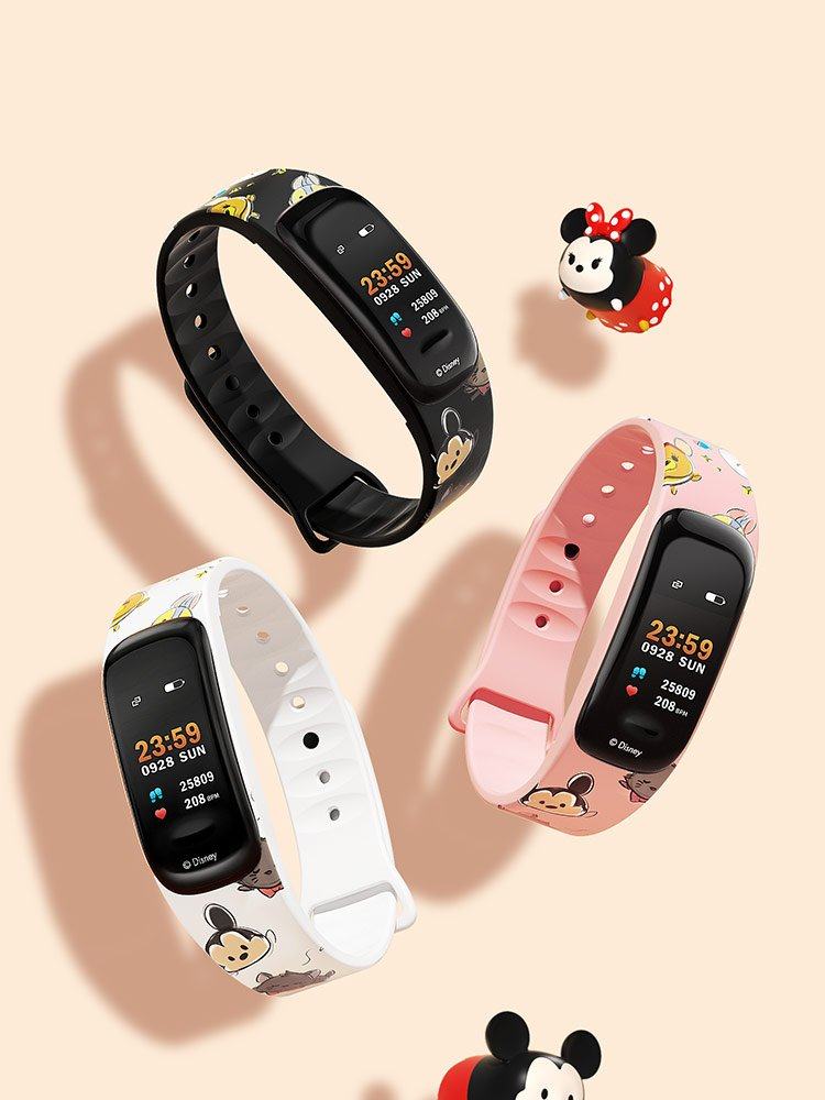 迪士尼mickey手表女初中学生联名电子闹钟运动智能手环2021年新款