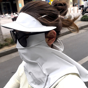 骑车防晒面罩女户外骑行冰丝口罩帽子一体护颈防紫外线遮阳全脸夏