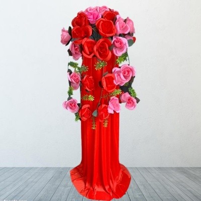 柱子婚礼花柱新款迎宾引路开业中式绢花路引花篮婚庆布置装饰