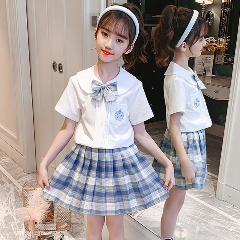 儿童jk制服裙正版全套女童夏季幼儿园毕业班服定制校服套装小学生