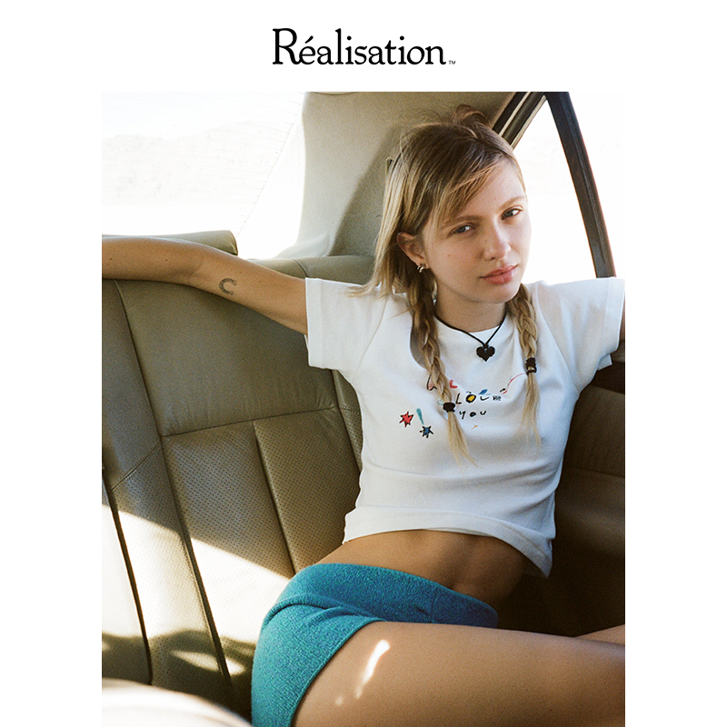 RealisationPar T恤趣味字母印花涂鸦夏季Real Love Tee