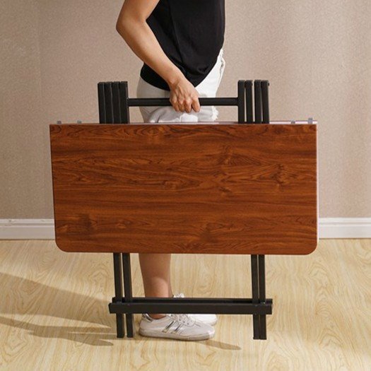 折叠桌靠边站餐桌简易家用小户型2人4人摆摊便携正方形吃饭小桌子