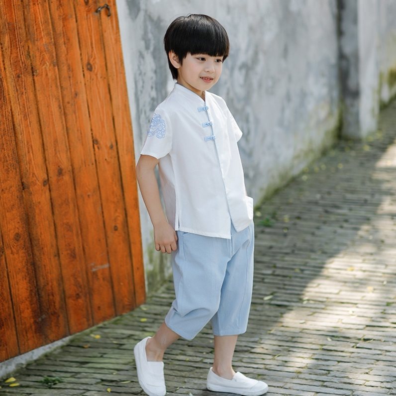 男童古装小男孩汉服夏季薄款儿童公子汉服古风夏天轻薄款少爷服男