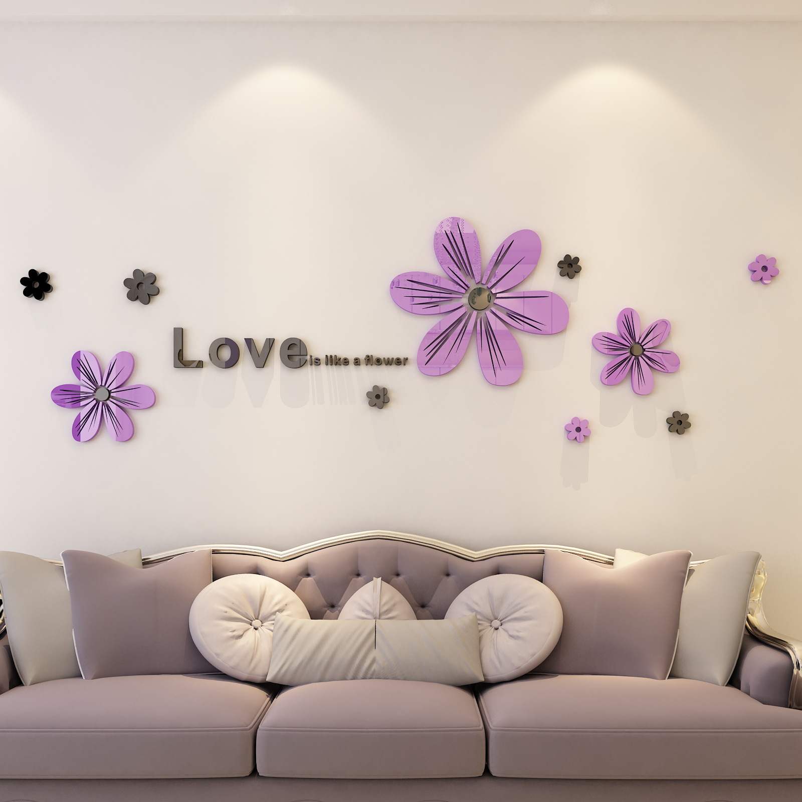 贴现简约沙发贴画3d电视装饰创意餐厅立体亚克力卧室墙客厅代背