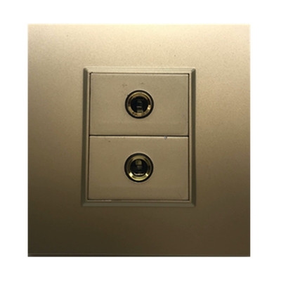 35面板86型插座香槟金色白色两位6.5话筒双b口音频音响面.