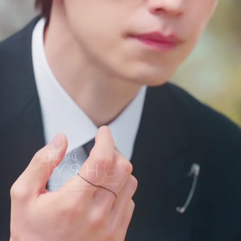 九尾狐传李栋旭同款戒指韩剧男主李东旭链条时尚个性简约百搭黑色