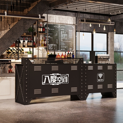 工业风接待台健身餐厅烧烤店小型简约转角定制前台店q铺复古收银