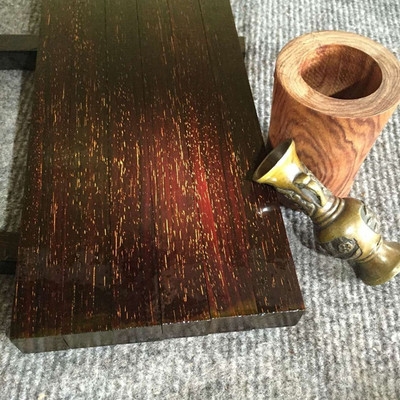 大叶紫檀木料佛珠图片