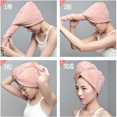 帽吸水头巾浴帽毛巾女头发发包发干干双层干超强擦可爱速加厚