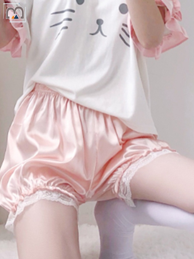 网红打底短裤冰丝夏季小女生安全裤超短jk保险蕾丝lolita南瓜裤