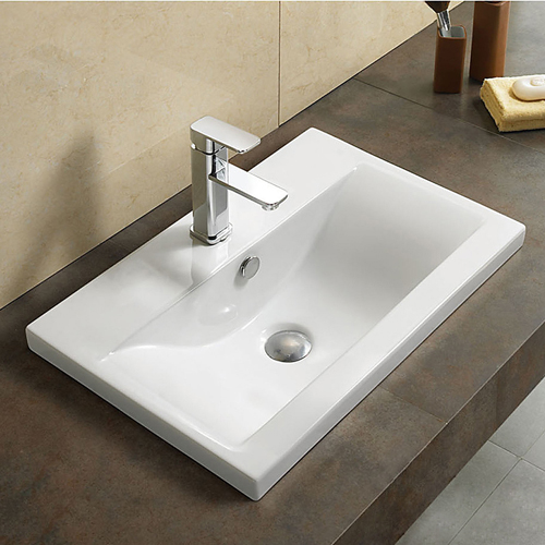 台中盆半嵌入式方形台上盆洗手盆卫生间洗脸盆阳台台下陶瓷洗面盆