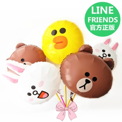 line儿童生日装饰卡通铝膜托杆可妮兔气球地推微商小礼品包邮