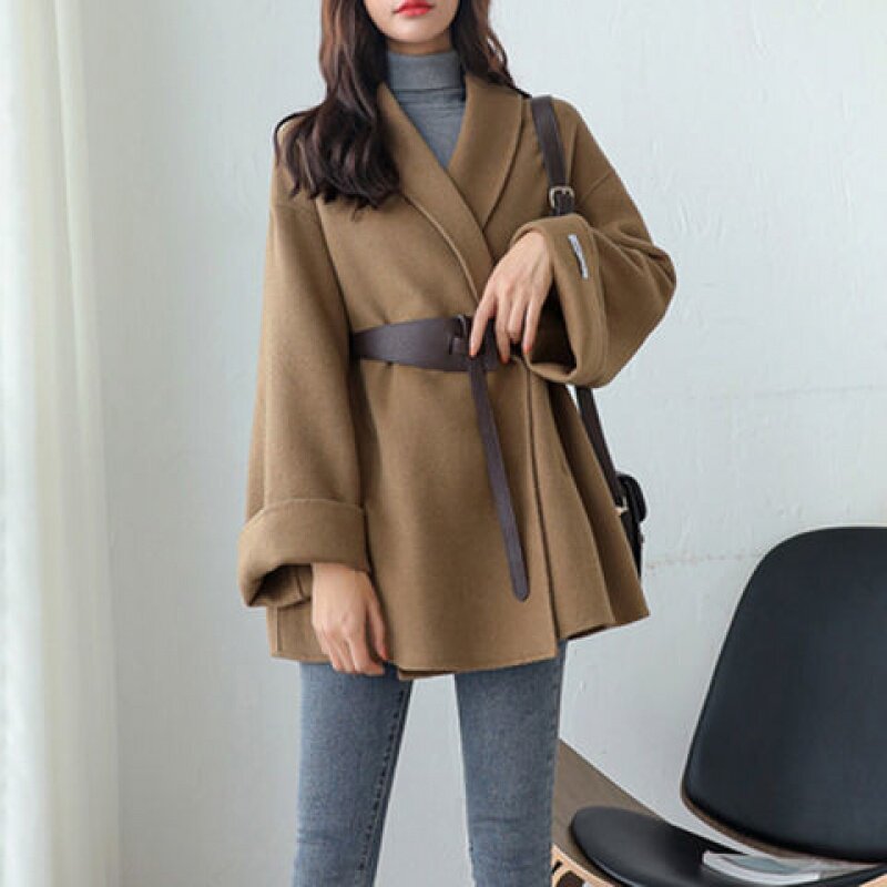 斗篷大衣女中长款斗篷型