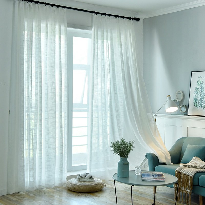 窗帘纱幔沙窗帘2021年新款榻榻米田园风纱布高级感家用亚麻风素n