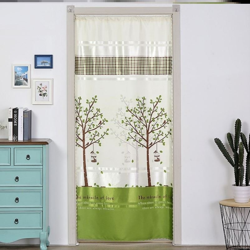 隔空调门帘不透风伸缩杆家用门帘2021年新款空调防走冷农村夏季布