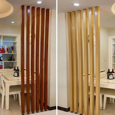玄关立柱铁艺实木条屏风隔断客厅办公室装饰木格栅免打孔竖条包邮