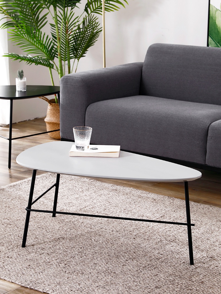 北欧椭圆茶几简约现代网红组合小户型客厅创意水滴ins风铁艺家具