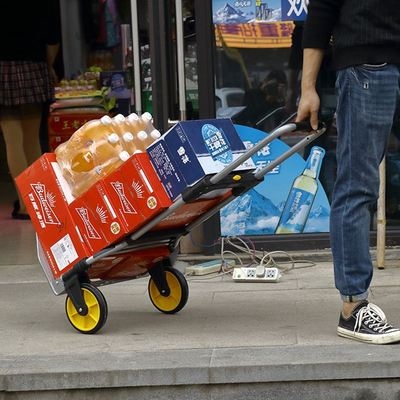 拖车买搬运货车铝合k金手拉车便携拉货购物菜推车载重王物流行李