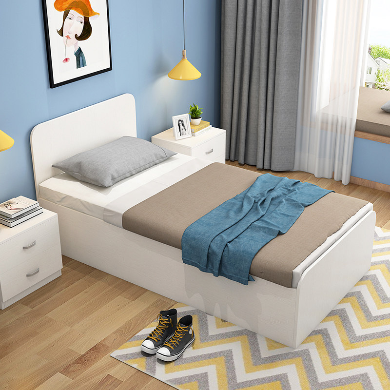 北欧式卧室气压高箱单人床简约现代储物床收纳床小户型定制1米2床