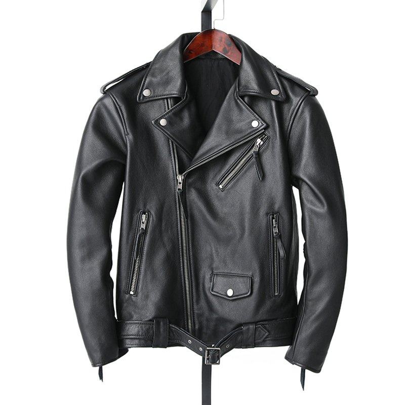 热销单皮衣男真皮春秋款