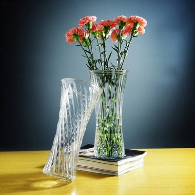 透明玻璃花瓶4培cm高 创意a时尚插花大号富贵竹水0玻璃花瓶