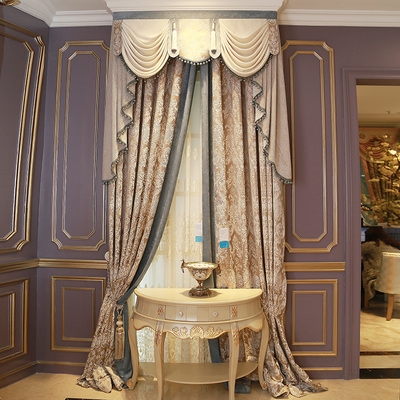 窗帘欧式客厅豪华高档布料图片