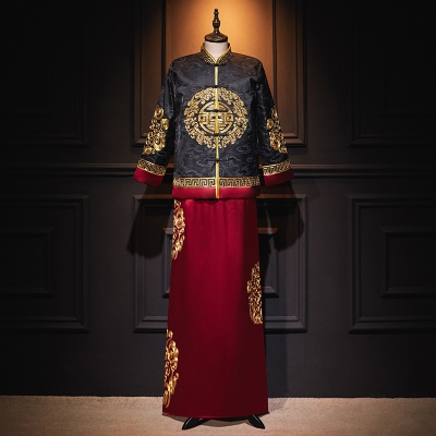 男士中式结婚礼服唐装夏季图片