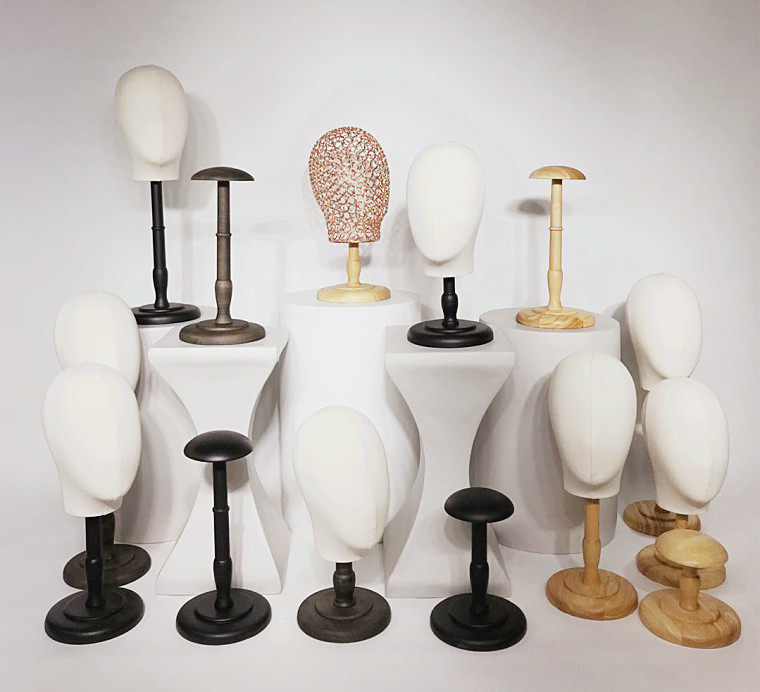 复古帽架实木台式帽托服装店帽子展示架帽撑陈列展示道具假发套架