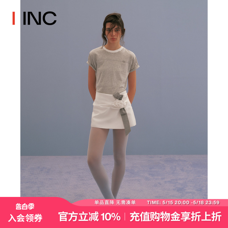 MARCHEN 设计师 IINC 24SS春夏缎面设计感玫瑰花束短裙半身裙女